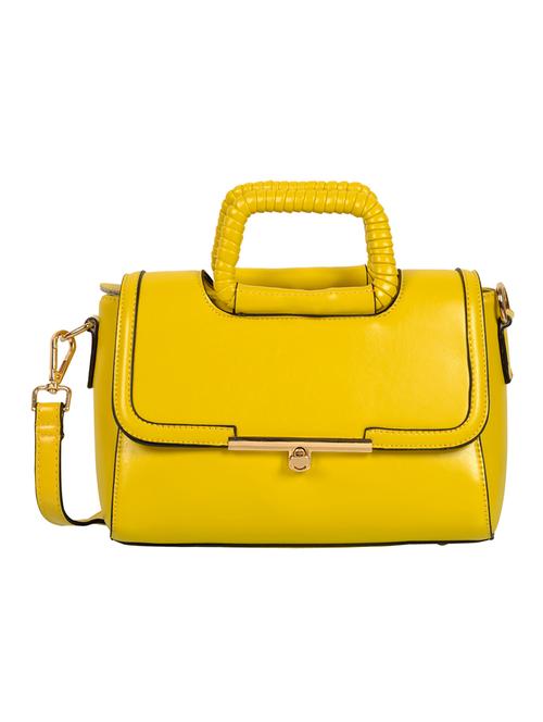 yellow leatherette handbag - 14464061 - Very Small Image - 1