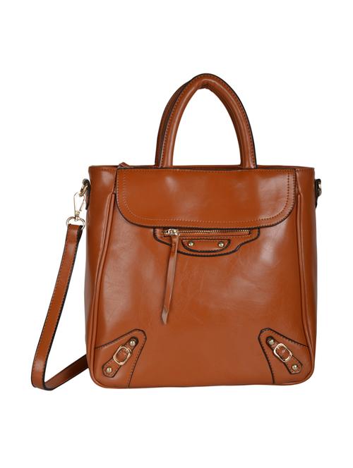 brown leatherette regular handbag - 14464066 - Very Small Image - 1