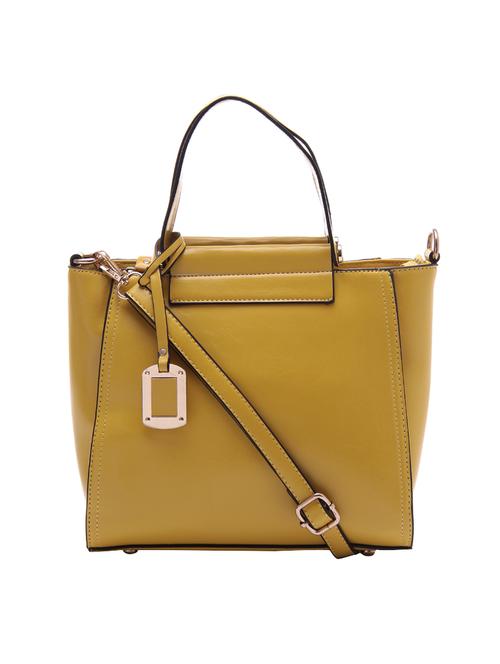 yellow leatherette regular handbag - 14464091 - Very Small Image - 1