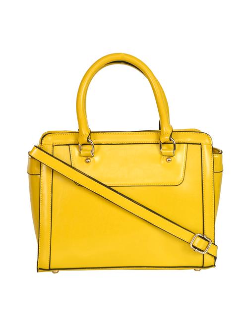 yellow leatherette regular handbag - 14464110 - Very Small Image - 1