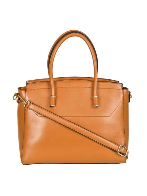 tan leatherette regular handbag - 14464174 - Very Small Image - 1