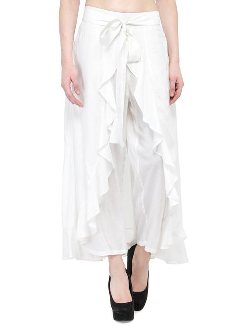 white rayon palazzo - 14464378 - Very Small Image - 1