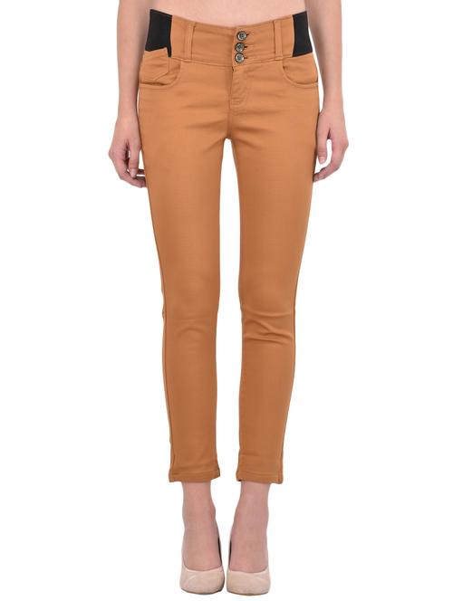 brown solid jeggings - 14464510 - Very Small Image - 1