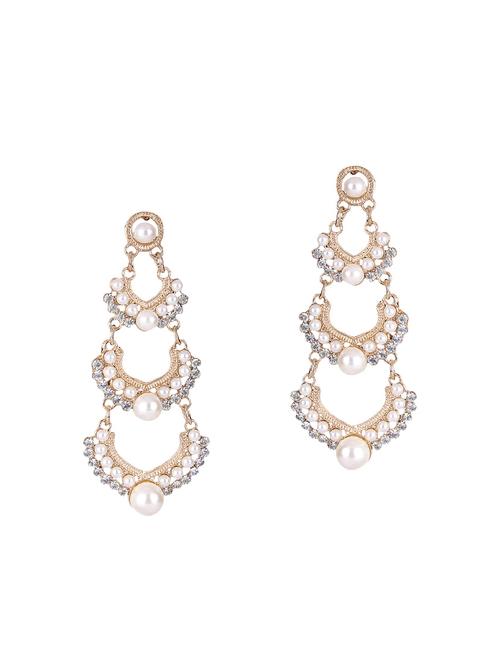 gold metal drop earrings - 14465896 - Very Small Image - 1