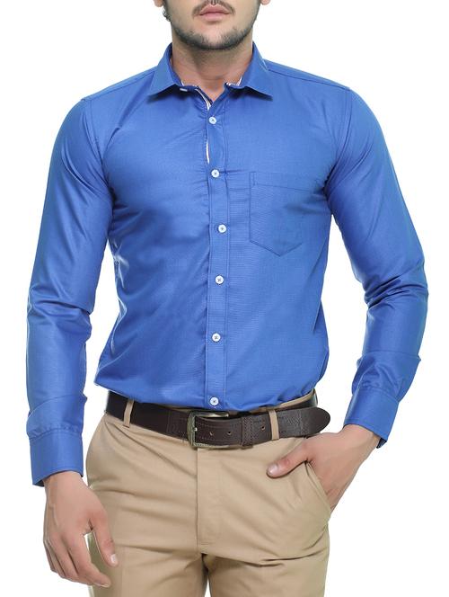 blue cotton casual shirt - 14467144 - Very Small Image - 1