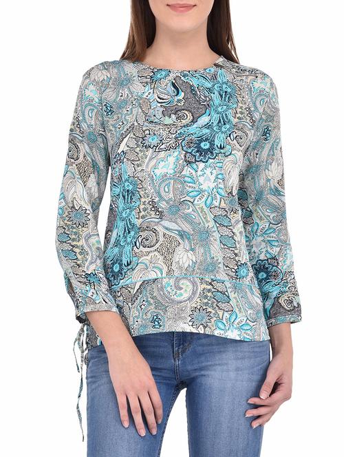 women's straight round neck top - 14467320 - Very Small Image - 1