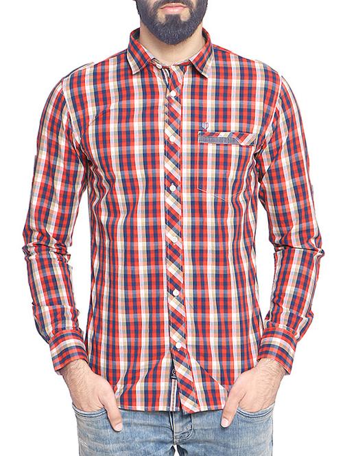 orange cotton casual shirt - 14467773 - Very Small Image - 1