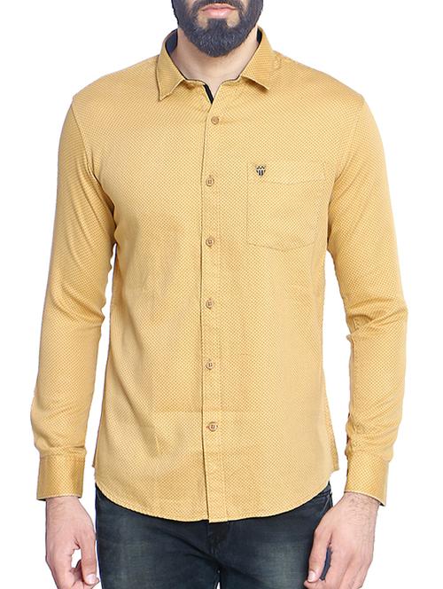 yellow cotton blend casual shirt - 14467780 - Very Small Image - 1