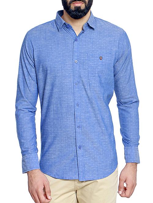 blue cotton casual shirt - 14467787 - Very Small Image - 1