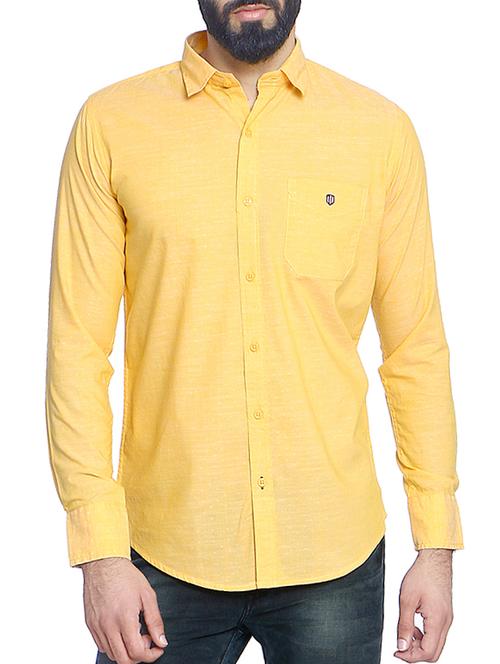 yellow cotton blend casual shirt - 14467788 - Very Small Image - 1