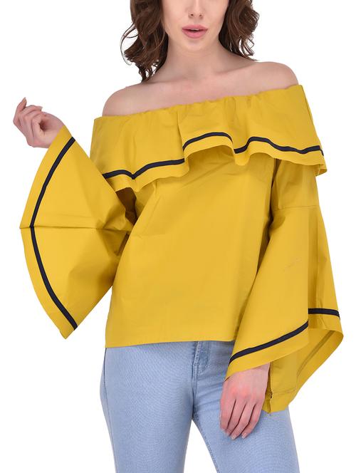 yellow cotton casual top - 14468188 - Very Small Image - 1