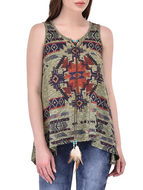 green aztec print top - 14468208 - Very Small Image - 1