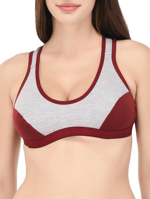 color block racer back bra - 14468310 - Very Small Image - 1