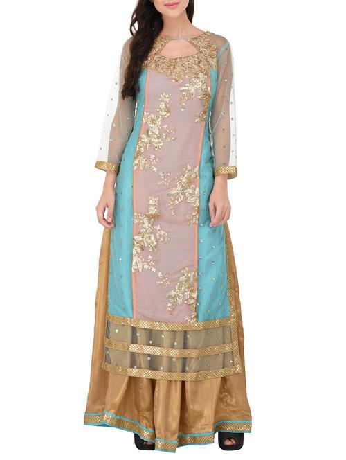 multicolored georgette skirt suit set - 14469108 - Very Small Image - 1
