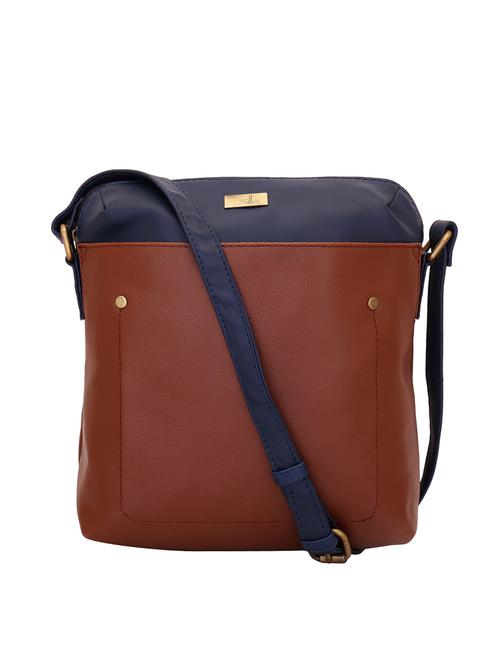 brown leatherette regular sling bag - 14469477 - Very Small Image - 1