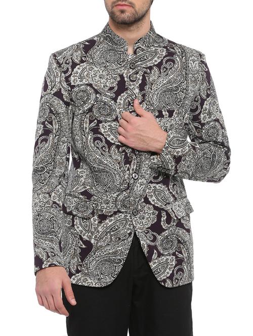 black cotton casual blazer - 14470055 - Very Small Image - 1