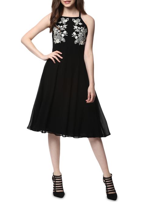 black fit and flare dress - 14470270 - Very Small Image - 1