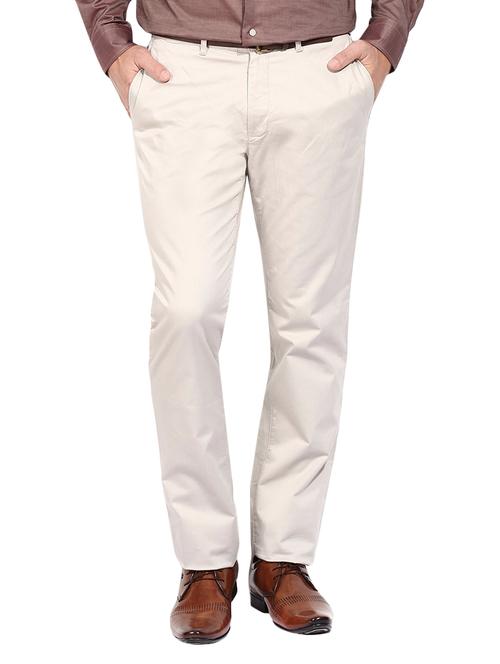 white cotton flat front formal trouser - 14471023 - Very Small Image - 1