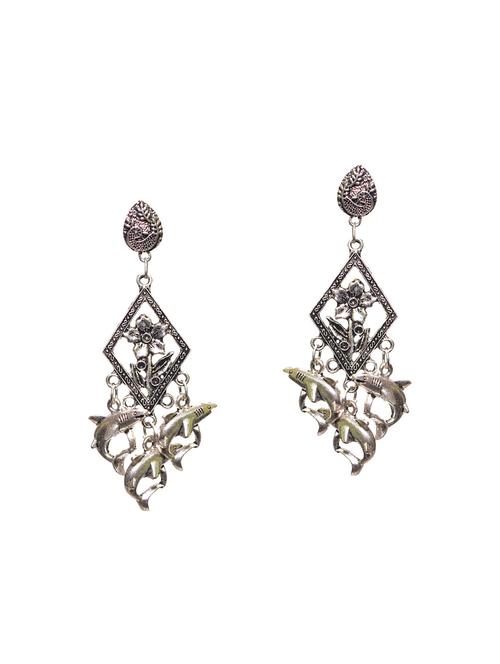 metallic metal drop earring - 14471903 - Very Small Image - 1