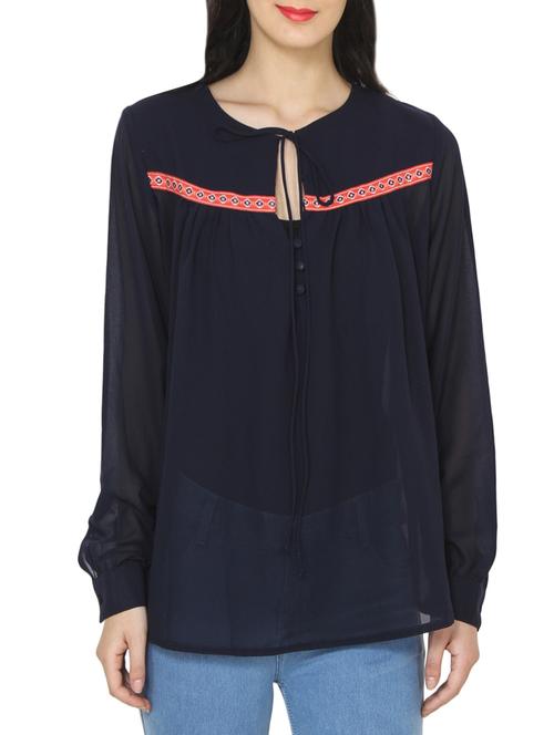 navy blue colored top - 14472278 - Very Small Image - 1