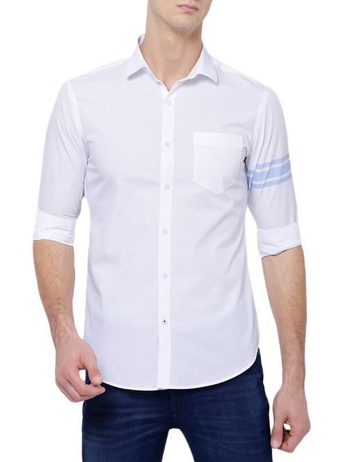 white cotton casual shirt - 14474418 - Very Small Image - 1
