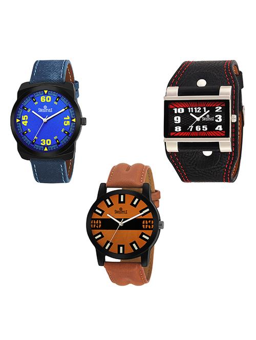 swisstyle anolog dial women's watch set of 3 - 14474951 - Very Small Image - 1