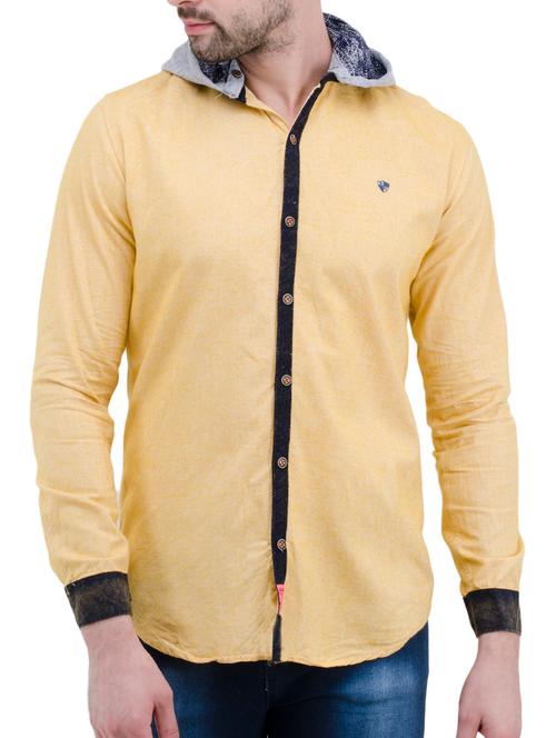yellow cotton casual shirt - 14476412 - Very Small Image - 1
