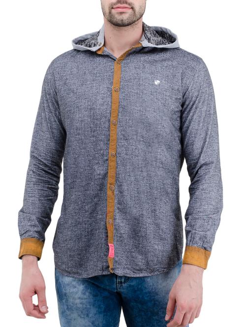 grey cotton casual shirt - 14476413 - Very Small Image - 1