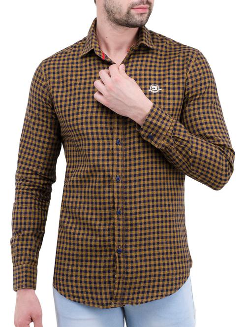 yellow cotton casual shirt - 14476478 - Very Small Image - 1