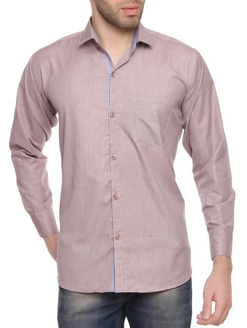 purple cotton blend casual shirt - 14476647 - Very Small Image - 1