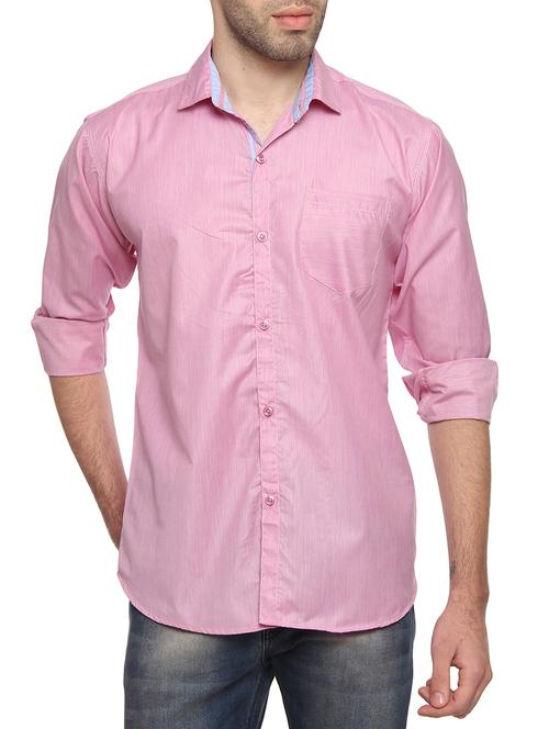 pink cotton blend casual shirt - 14476650 - Very Small Image - 1