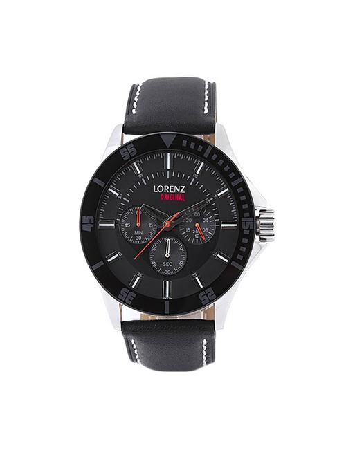 lorenz mk-1056a f.track style black colored analog watch for men and boys - 14477695 - Very Small Image - 1
