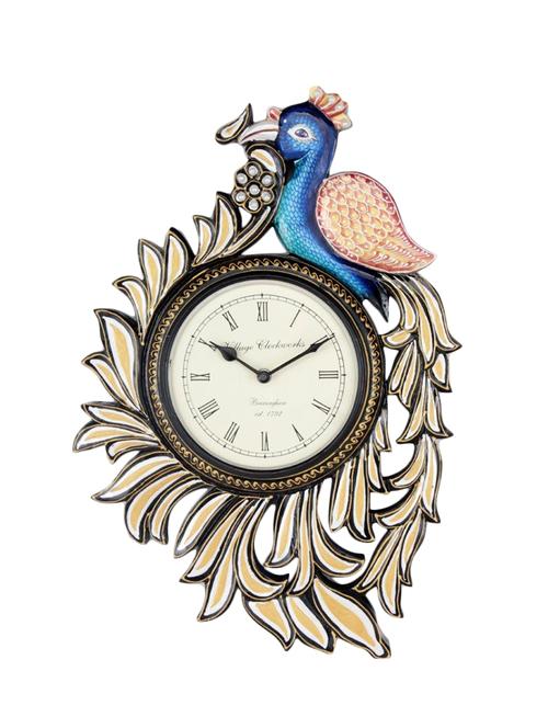 traditional peacock shape wall clock 6" dial - 14478008 - Very Small Image - 1