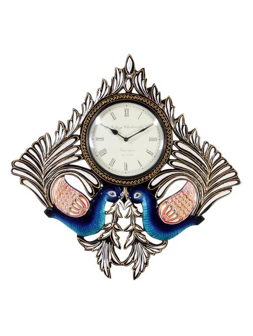 traditional peacock shape wall clock 8" dial - 14478017 - Very Small Image - 1
