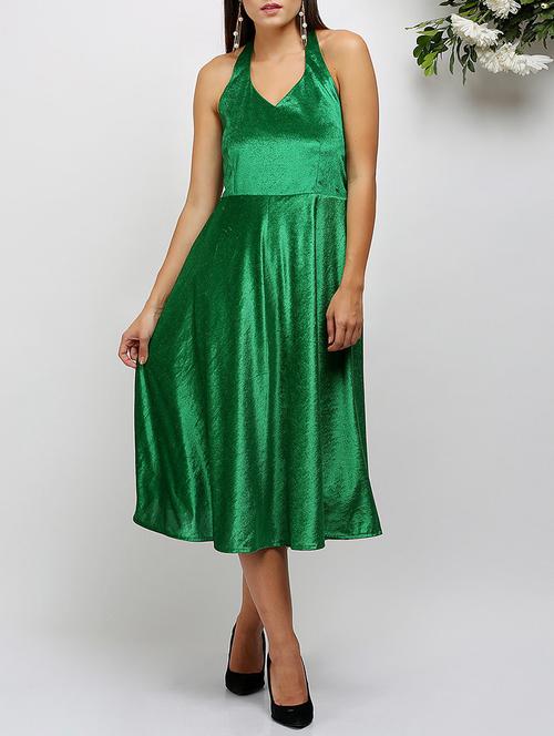 fit & flare velvet halter dress - 14478508 - Very Small Image - 1