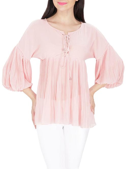 pink georgette top - 14479434 - Very Small Image - 1