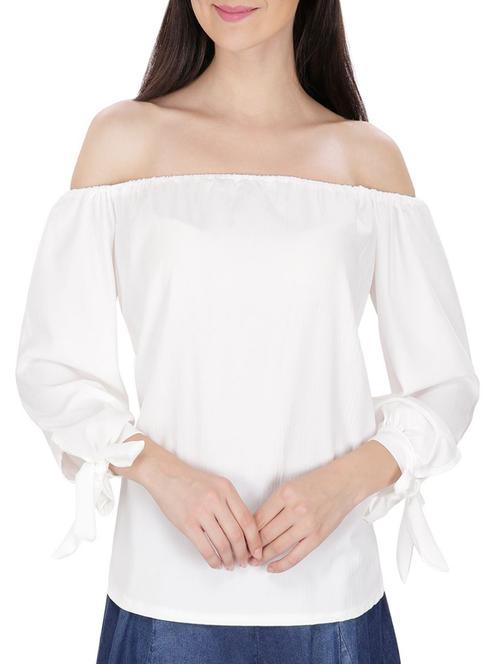 white off shoulder top - 14479528 - Very Small Image - 1