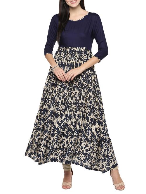 printed flared kurta - 14479823 - Very Small Image - 1