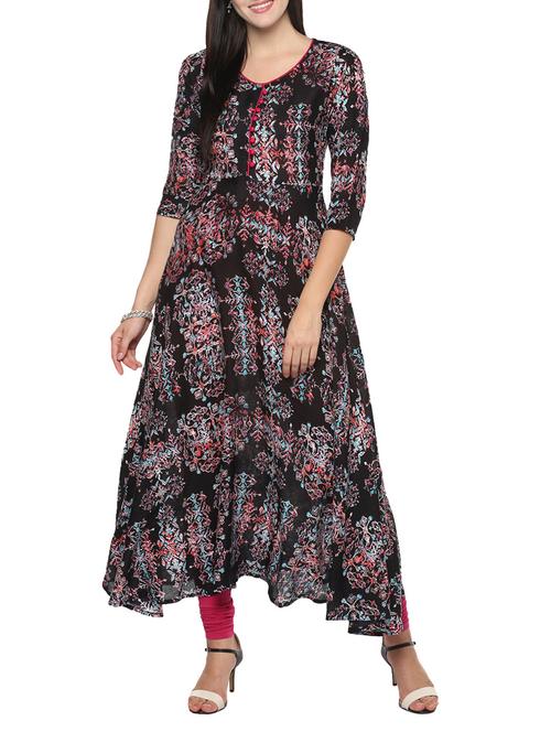 printed flared kurta - 14479826 - Very Small Image - 1