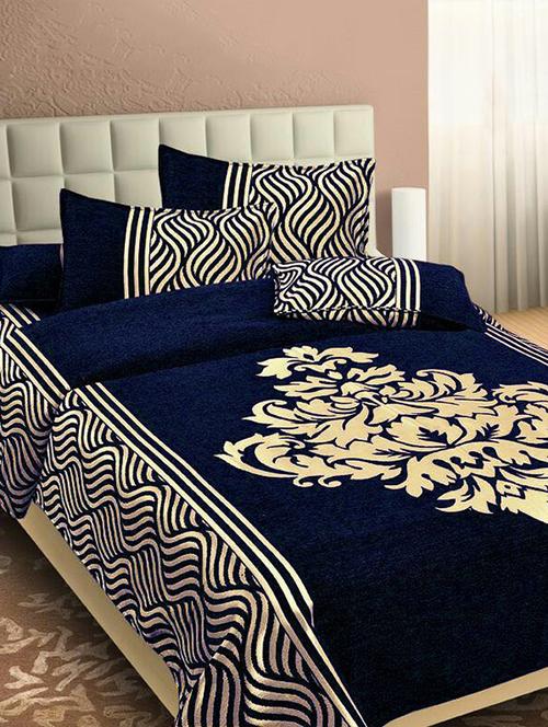 chenille double bed cover with 2 pillow covers - 14480779 - Very Small Image - 1