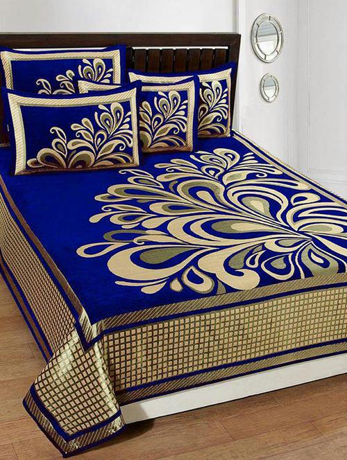 chenille double bed cover with 2 pillow covers - 14480787 - Very Small Image - 1