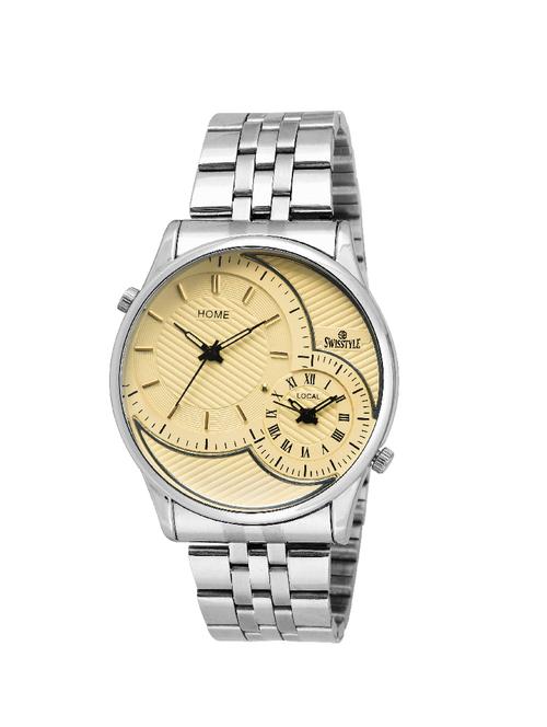 swisstyle double moment analogue white dial men's watch - 14481015 - Very Small Image - 1