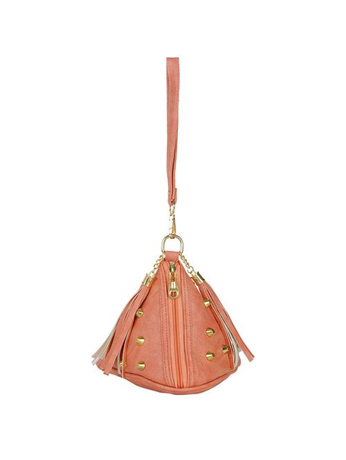 orange leatherette clutch - 14481343 - Very Small Image - 1