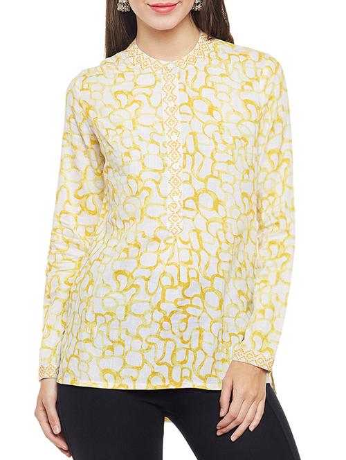 yellow cotton asymmetric top - 14481988 - Very Small Image - 1