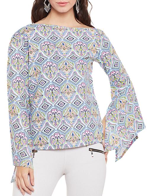 blue printed cotton top - 14481994 - Very Small Image - 1