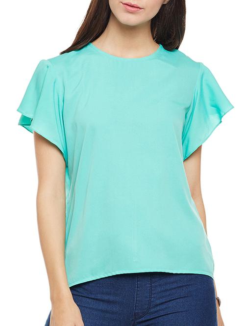 light blue crepe top - 14481998 - Very Small Image - 1