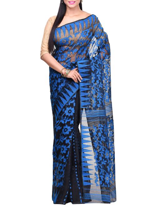 floral jamdani saree - 14482037 - Very Small Image - 1