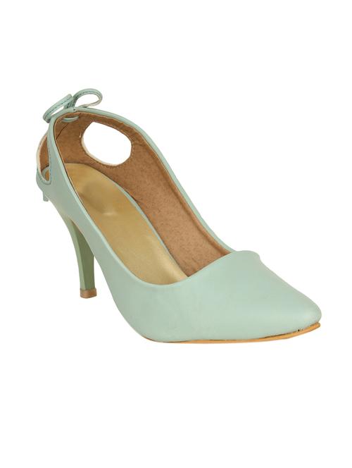 green faux leather slip on pumps - 14482084 - Very Small Image - 1