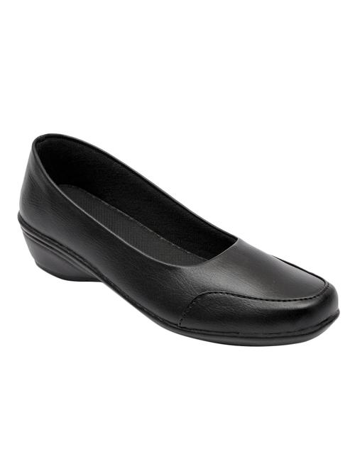 black faux leather slip on formal shoes - 14482322 - Very Small Image - 1