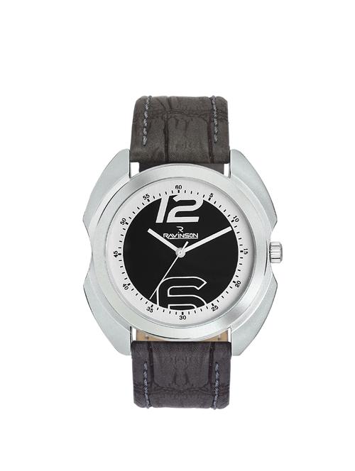 ravinson r1703sl01 new leather strap casual analog watch - for men - 14483238 - Very Small Image - 1